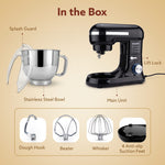 Royal Stand Mixer, Dough Maker Machine, 1000W Atta Maker, 100% Copper Motor, 5L SS Bowl, 8 Speed + Pulse Function, Includes Whisker, Beater & Dough Hook & Splash Guard,Black