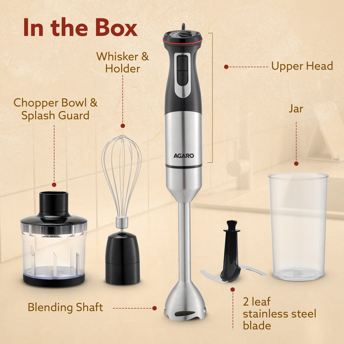 Grand 1000 Watts Hand Blender With Chopper