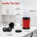 Supreme Personal Blender, Powerful 1000W Copper Motor, Mixer Grinder Blender, 20000 RPM, 2 SS Blade Set, 2 Scratch Resistant Durable Jars, for Smoothies, Dry Spices, Milkshake & Idli/Dosa Batter