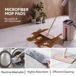 Flat Mop and Bucket Set | 360° Rotating Microfiber Flat Mop for Floor Cleaning | Hands-Free Squeeze & Wash Mop System with Bucket for Home Cleaning