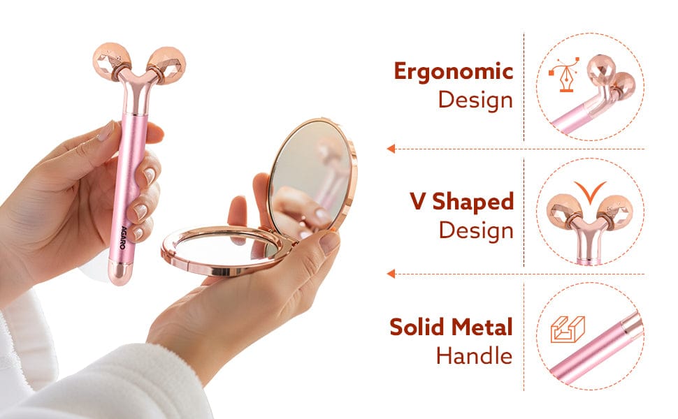 AGARO 3-In-1 Face Roller, 3D V-Roller Head, Pointer Head, Facial Roller Kit AGARO 3-In-1 Face Roller, 3D V-Roller Head, Pointer Head, Facial Roller Kit
