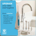 Ultra Plus Portable Dental Flosser for teeth, 5 Nozzles, Portable,Cordless & Rechargeable,4 Cleaning Modes,IPX7 Waterproof with 200ml Watertank, Flossing at Home & Travel,Oral Flosser,Oral Irrigator
