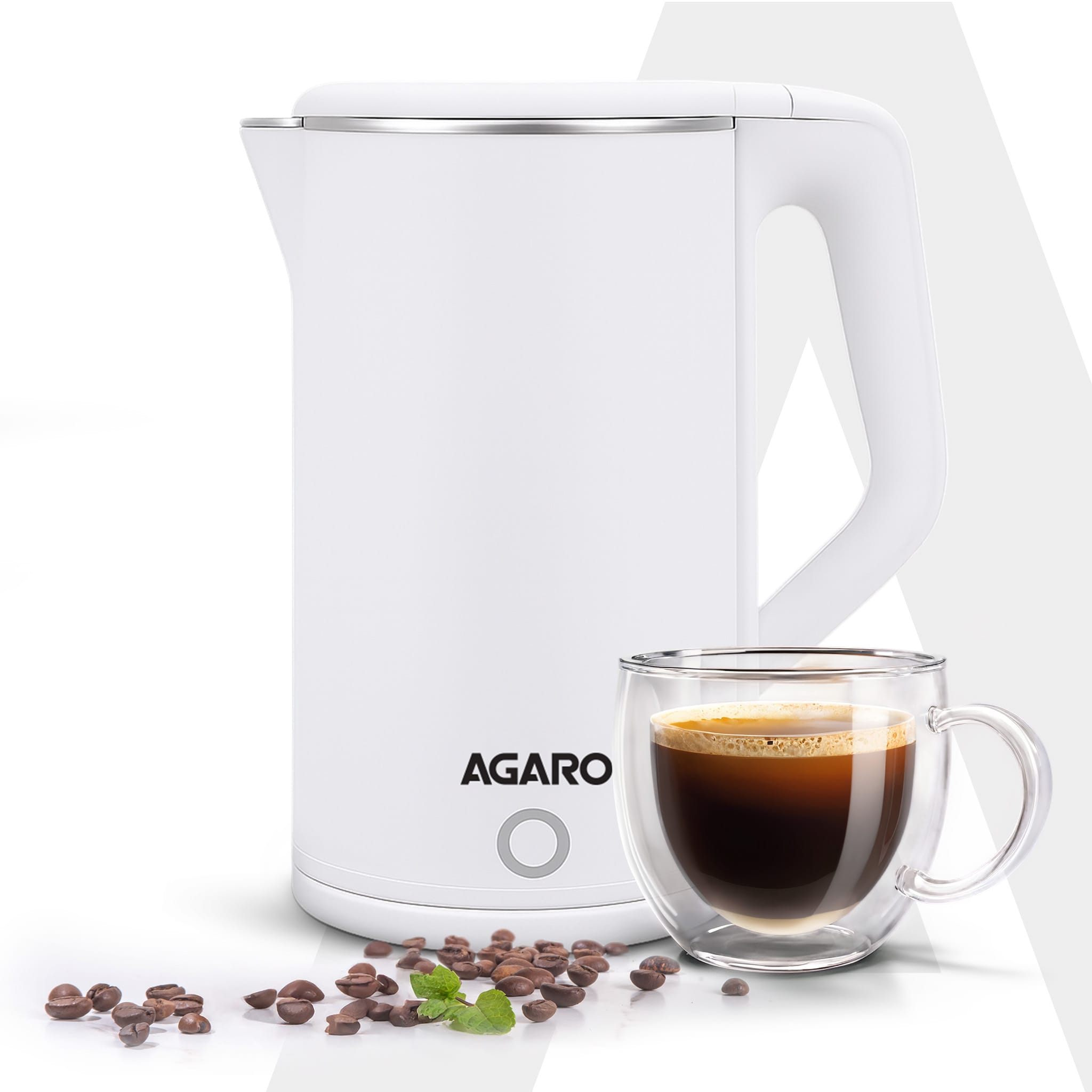 Elegant Electric Kettle, 1.8L, Double Layered Kettle, White