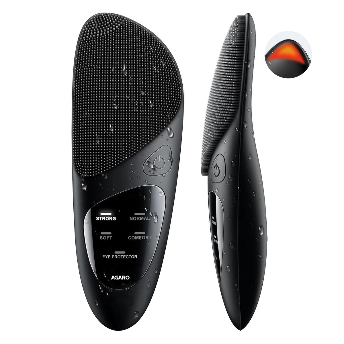 CM2407 Facial Cleansing Massager with Sonic Vibration Technique, 5 Cleaning Modes, Waterproof, Soft Silicone Bristles, Handheld, Black