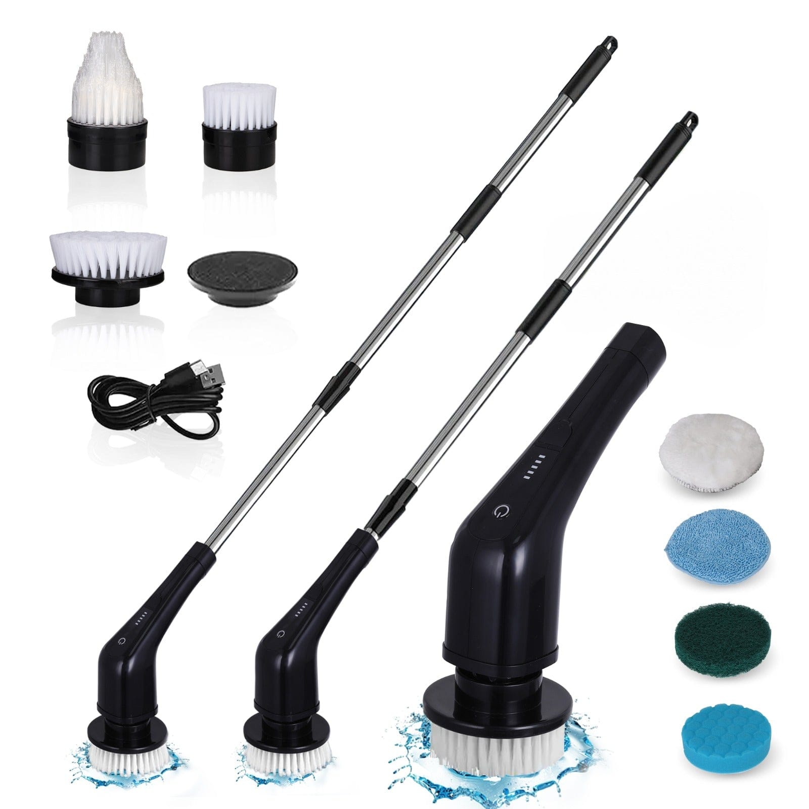 Royal Electric Spin Scrubber, Cleaning Brush Scrubber for Home, 400RPM/Mins-8 Replaceable Brush Heads-90Mins Work Time, 3 Adjustable Size, 2 Adjustable Speeds