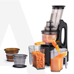 Royal Slow Juicer - Black | Best Cold press Slow juicer with 2 Jars, 3 Strainers