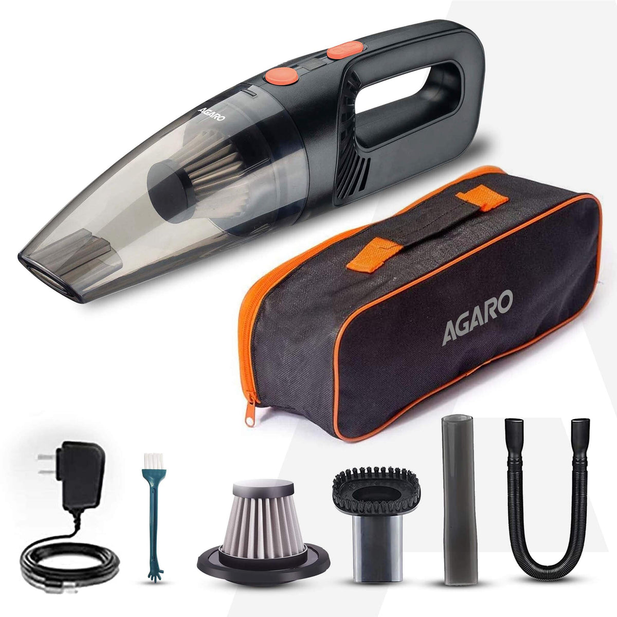 HVC1081 Cordless Rechargeable Car Vacuum Cleaner, Portable, Handheld,110W, 5.5KPA Power Socket, Stainless Steel Filter, Black