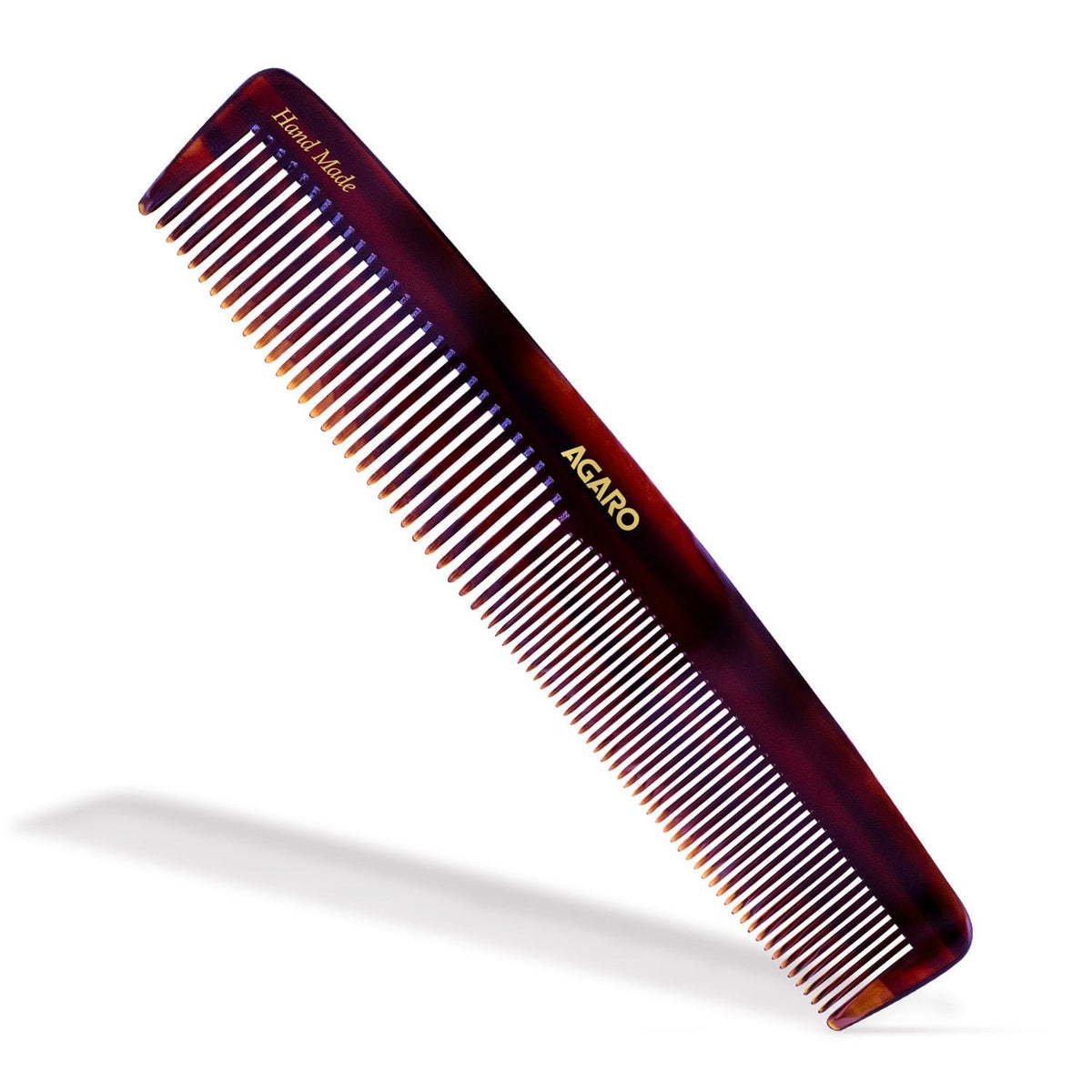 AGARO Hand Made Cellulose Acetate Comb HMC78, All Fine Tooth Dressing Comb, Smooth Rounded Teeth, Hair Styling, Hair Brushing, Hair Dressing, Brown