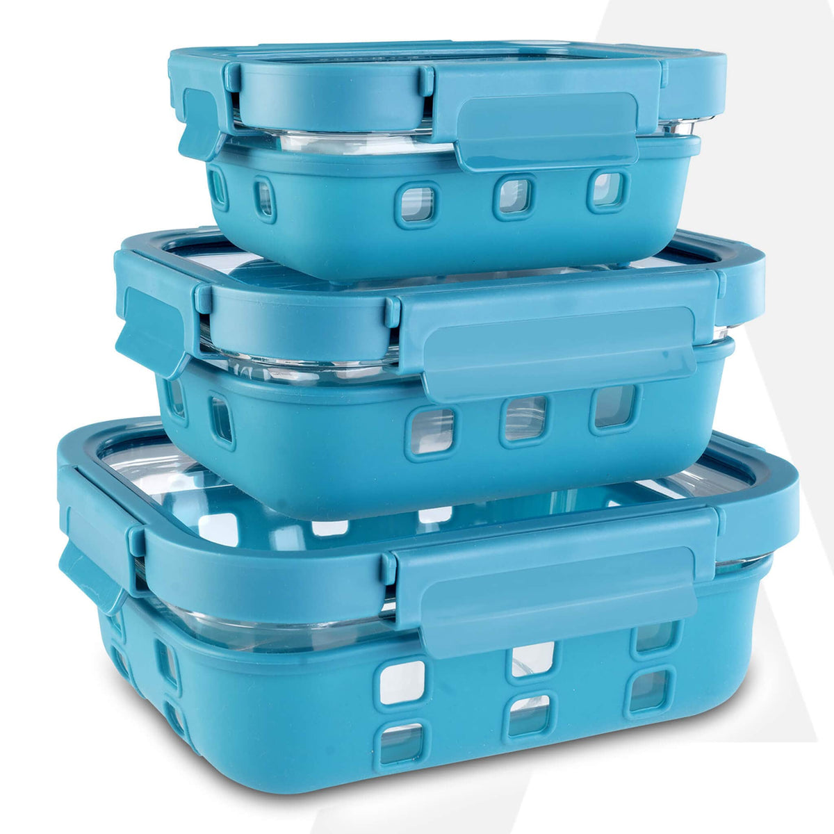 Imperial Glass Containers - 370, 640, 1050 ml - Cyan