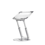Foldable Laptop Stand Holder, 360° Rotating, Premium Metal Alloy, Ergonomic, Height Adjustable with Anti-Slip Silicone Pads, Heat Vent, Made for MacBook, HP, Dell, Lenovo, Laptops Up to 17"