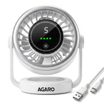 Regal Rechargeable Digital Desk Fan, 6 Inch, 3600mAh Battery, 5 Speeds, Type-C Charging, LED Display, Brushless Motor, Low Noise Operation, Personal Mini Table Fan for Home Office Bedroom Travel
