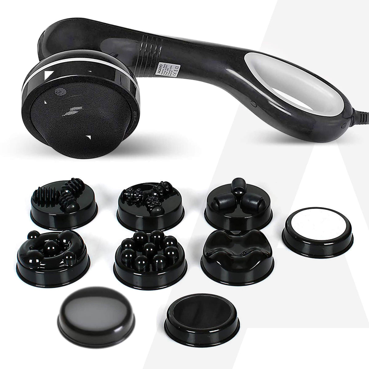 Relaxo Electric Handheld Full Body Massager with 8 Massage Heads, 5 Mode & 6 Speed Settings for Pain Relief & Relaxation