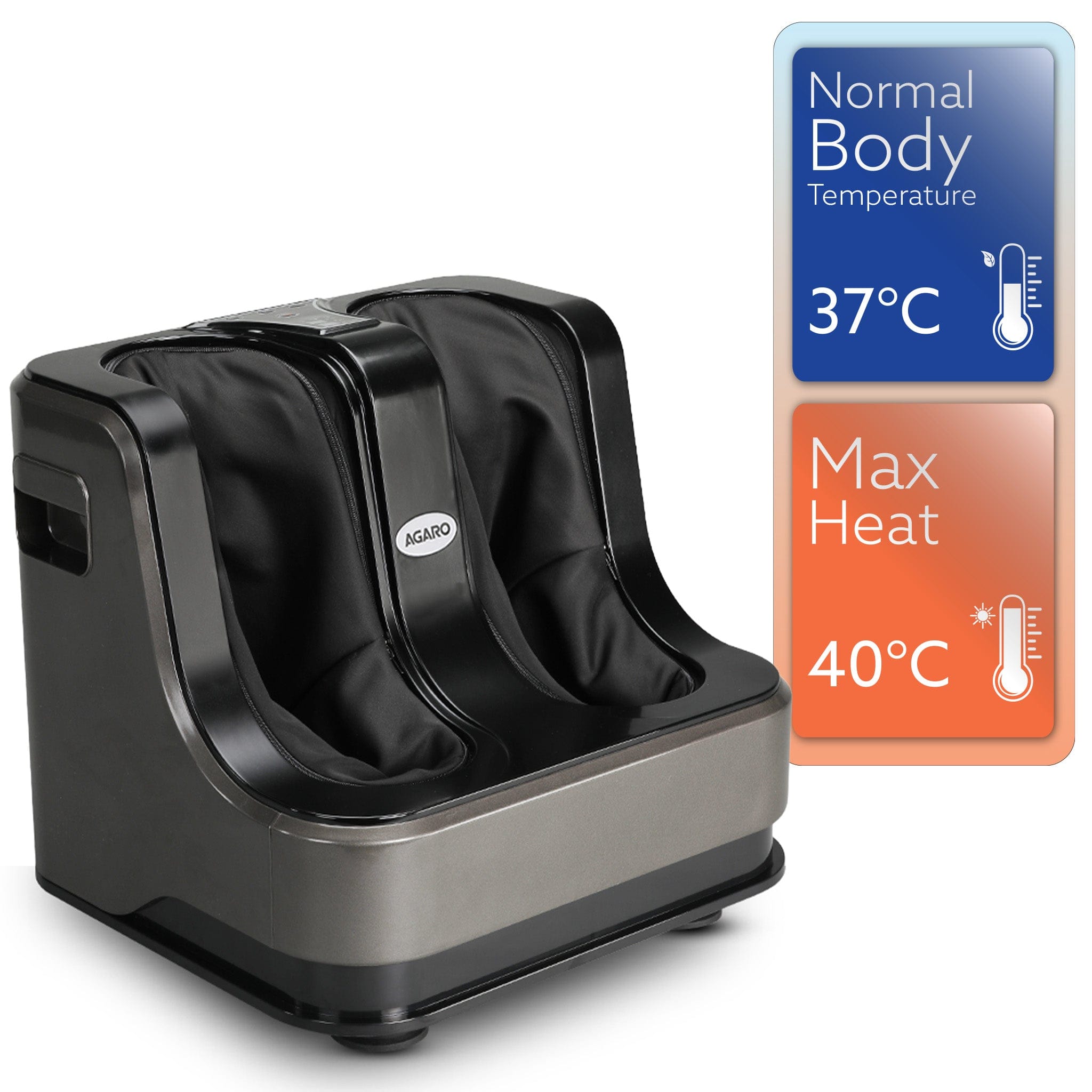 Rejoice Foot, Calf and Leg Massager with Lukewarm Heating and Vibration, 80W, 4 Motors, Rolling & Kneading Functions for Pain Relief & Improving Blood Circulation (Grey)