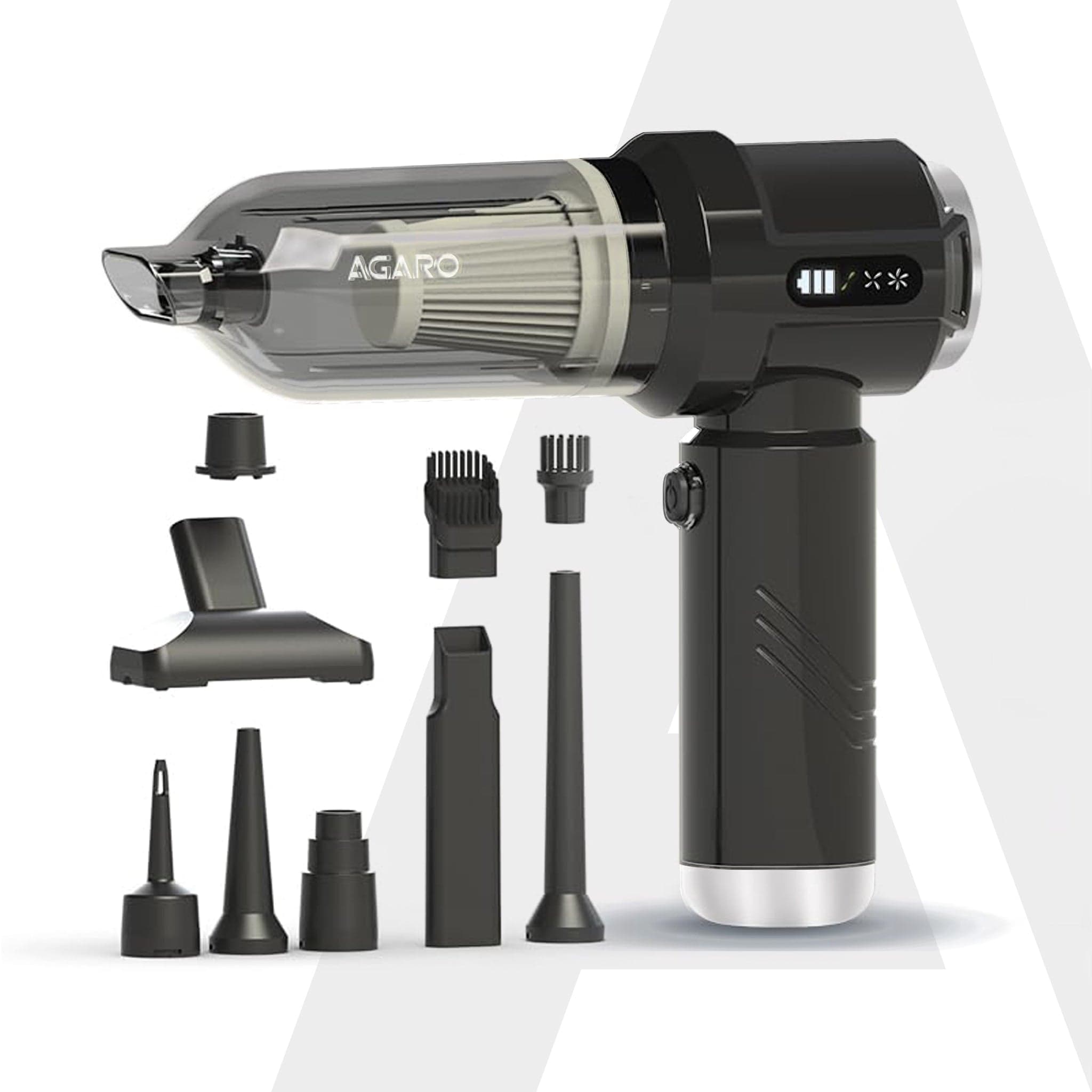 HVC1717 Cordless Car Vacuum Cleaner, 2-in-1 (Suction+Blower), 15000 PA Powerful Suction, 100W High-Power BLDC Motor, HEPA Filter, Rechargeable, Use for Car, Home, Office, Sofa, Keyboard, Grey