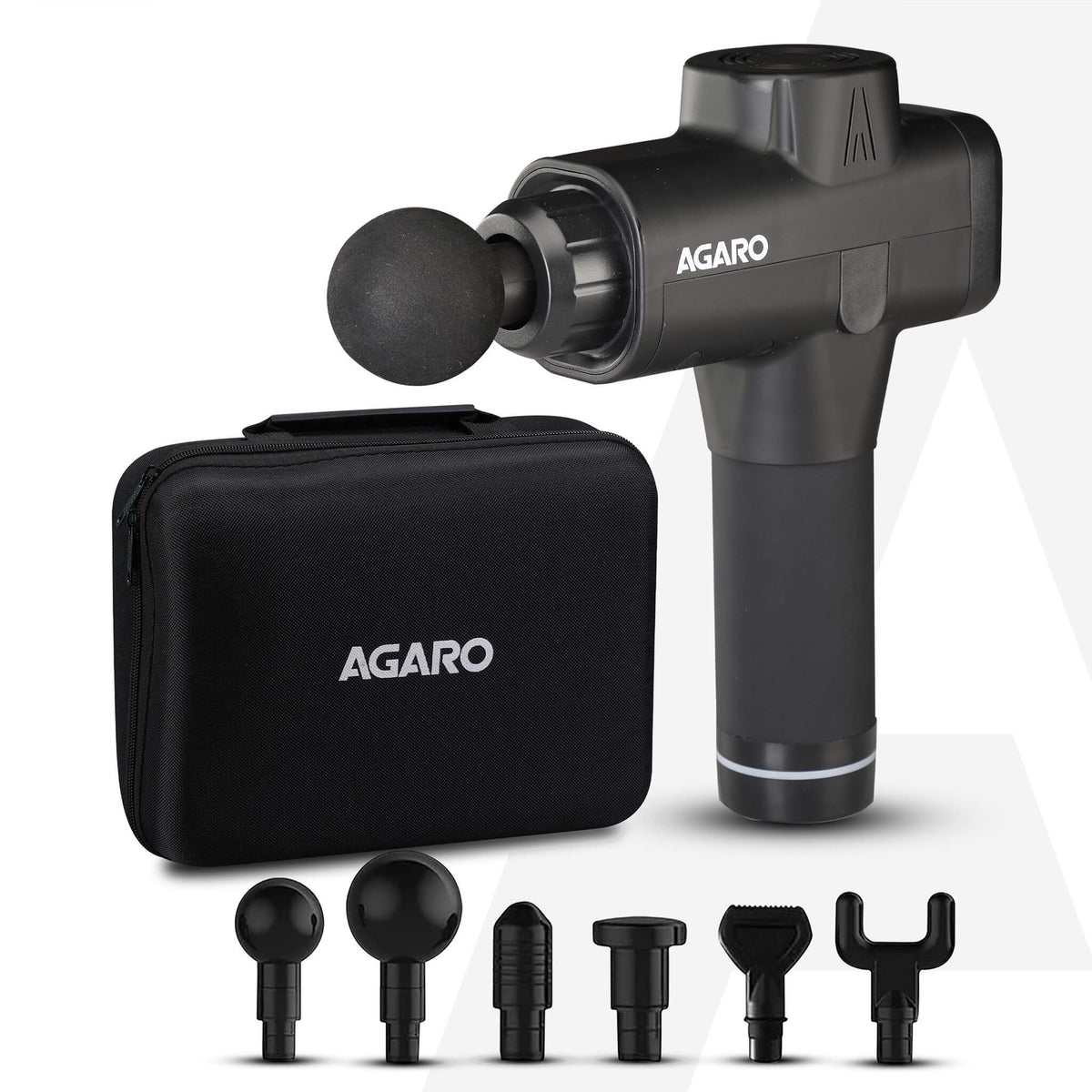 AGARO Impact Electric Gun Massager, Handheld With 6 Massage Heads Agaro