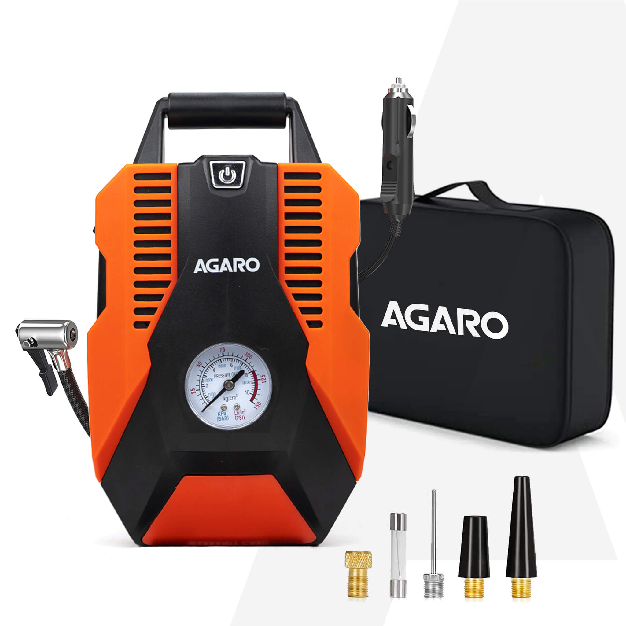 AGARO Force Analog tyre inflator with Emergency Light, 150 watts