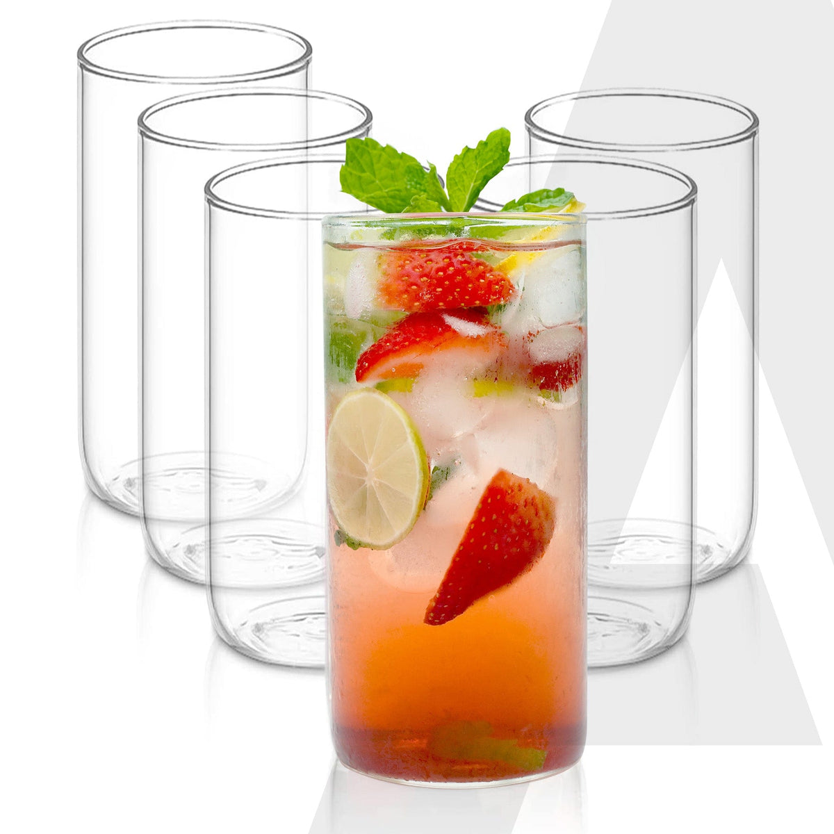 Elite Borosilicate Glass Tumbler, Serves Water, Cold Drinks, Juice, Milk, Pack of 6, 340 ml,  Flame Proof Glasses, Microwave & Dishwasher Safe, Transparent