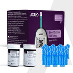 AGARO Blood Glucose Test Strips & Lancets, 50pcs each, Instant Blood Sugar Test at Home, Glucometer Machine, Blood Glucose Monitoring Device, Fast Blood Sugar Testing, Simple & Accurate, GLS-76