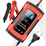 Car Battery Charger, 12V, 5A, Fully Automatic, Smart Car & Bike Battery Charger & Maintainer, Pulse Repair, LCD Display, Temperature Control, for AGM, Gel, Calcium & Wet Lead-Acid Batteries
