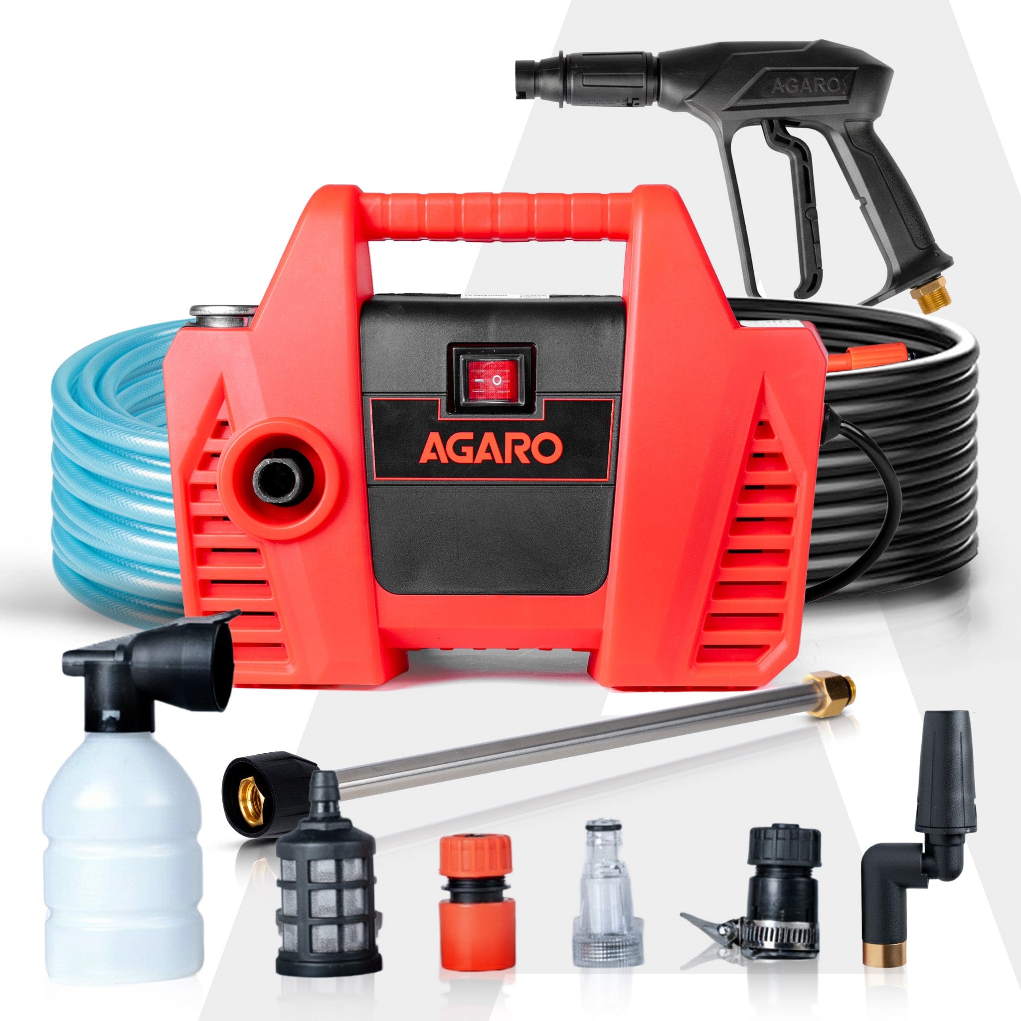 Regent High Pressure Washer | 1600W Motor | 120 Bar Max Pressure | 5.5 L/Min Flow Rate | Portable Electric Washer for Car, Bike, Walkways & Home Cleaning | 8M Outlet Hose Pipe Included