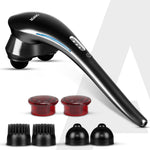 Regent Handheld Double Head Massager, 4 Massage Heads, 4 Modes, For Pain Relief and Relaxation, Neck, Back, Shoulder, Leg, Foot, Full Body Massager, Black