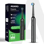 Cosmic Oscillating Electric Tooth Brush for Adults, Nylon Soft Bristles, Replaceable Brush Head, Rechargeable, Power Oscillating Toothbrush, Black