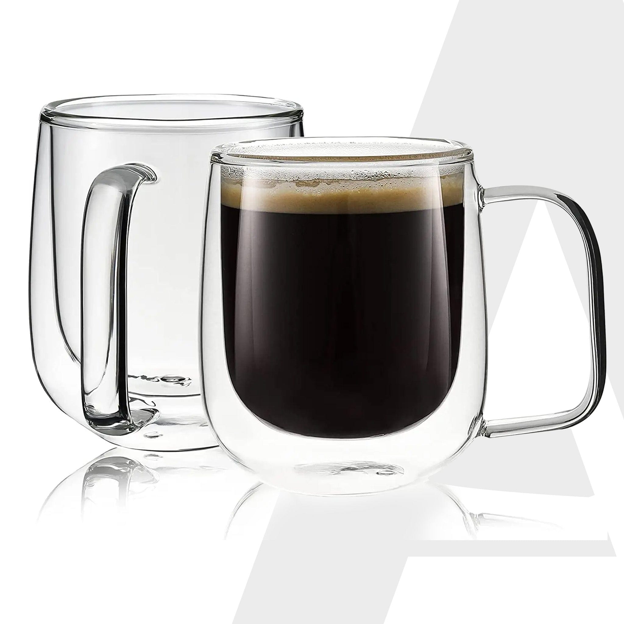 Elite Double Wall Glass Cups, 260 Ml, Insulated Tea & Coffee Cups, Hot & Cold Drinks, Coffee, Tea, Milk, Cappuccino, Juice, Microwave Safe, Stylish Espresso Chocolate Beverage, Pack of 2