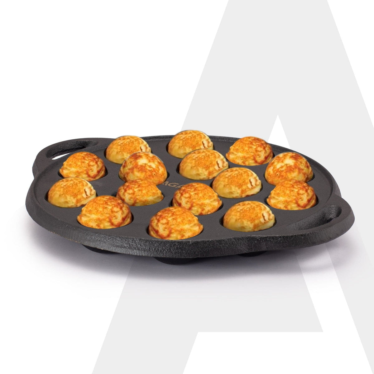 Royal Pre-Seasoned Cast Iron Paniyaram Pan, 15 pits (4cm x 2cm Each), No Chemical Coating, Rigid Handle, Fast Heating, Gas Oven Compatible, Appe, Gunta Ponganalu, Paddu, Kuzhi & Litti