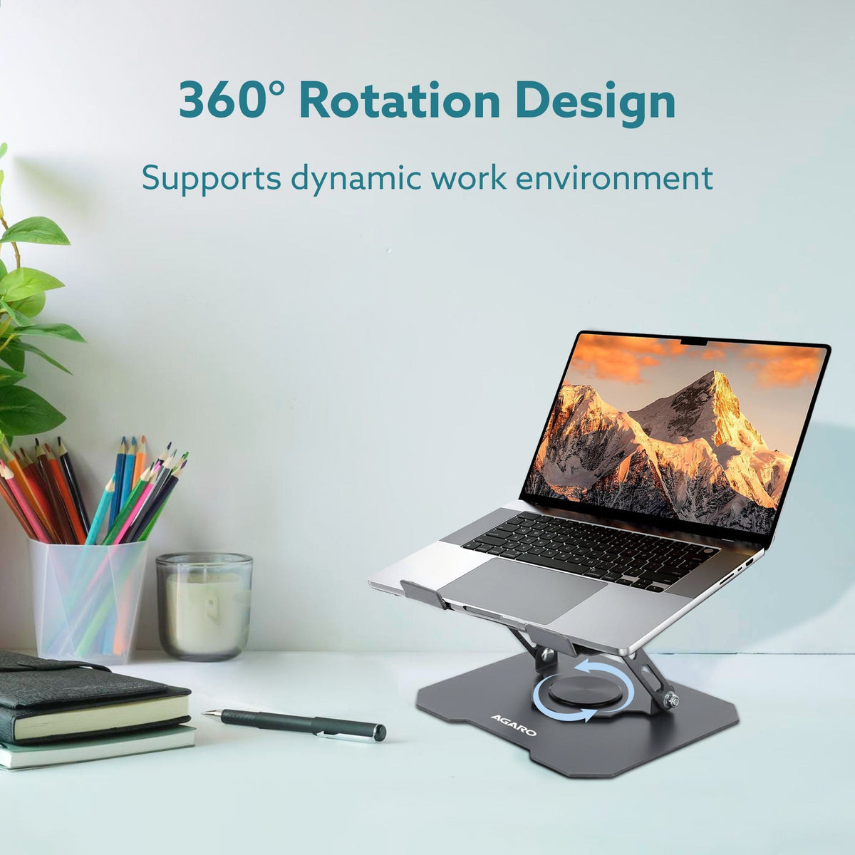 Metal Laptop Stand, 360° Rotating