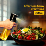 Elegant Oil Sprayer For Cooking, 200 Ml, Glass Body, Refillable Cooking Oil Spray Bottle, Oil Spritzer, Widely Used For Salad Making, Baking, Frying, Bbq, Portable,Brown