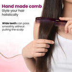 AGARO Hand Made Cellulose Acetate Comb HMC72, All Fine Tooth Dressing Comb, Smooth Rounded Teeth, Hair Styling, Hair Brushing, Hair Dressing, Brown