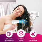 HD1417 Wall Mounted Hair Dryer 1400W, Electric Wall Mount Hair Dryer, Hotel, Bathroom, Household,  Wall Hanging Dryer, White