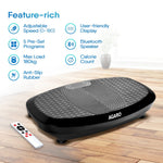 Royal 3D Vibration Plate Massager, Gym & Workout Machine , Muscle To ning, Calorie Burning, Weight Loss, 5 Auto Programs, Manual Mode, 180 Speeds, Adjustable Timer, With Remote & 2 Balance Straps