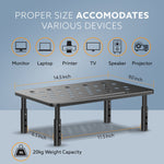 Monitor Stand for Desk, Laptop Stand & PC Riser, 3-Level Height Adjustable, Compatible with 24”, 27”, 29” & 32” Monitors, Laptop, CPU, Printer, Heavy-Duty Steel with Anti-Skid Pads, Black