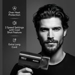 Hair Dryer for Men, 1200 Watts, 2 Heat Speed and Cool Mode, Foldable (Compact in Size), Black