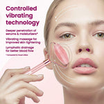 4-In-1 Electric Rose Quartz Face Roller with Gua Sha, Facial Roller Kit for Face, Eye, Neck, Anti-Aging Facial Massager for Anti-Wrinkles, Skin Firming and Lifting (Rose Gold)