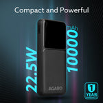 Regency Power Bank 10000 mAh, 22.5W Power Delivery for Smartphones, Portable, USB C & Micro Input, USB A1,A2 & C Output, Fast Charge Technology for Tablets, Headphones and Hi-Powered Devices