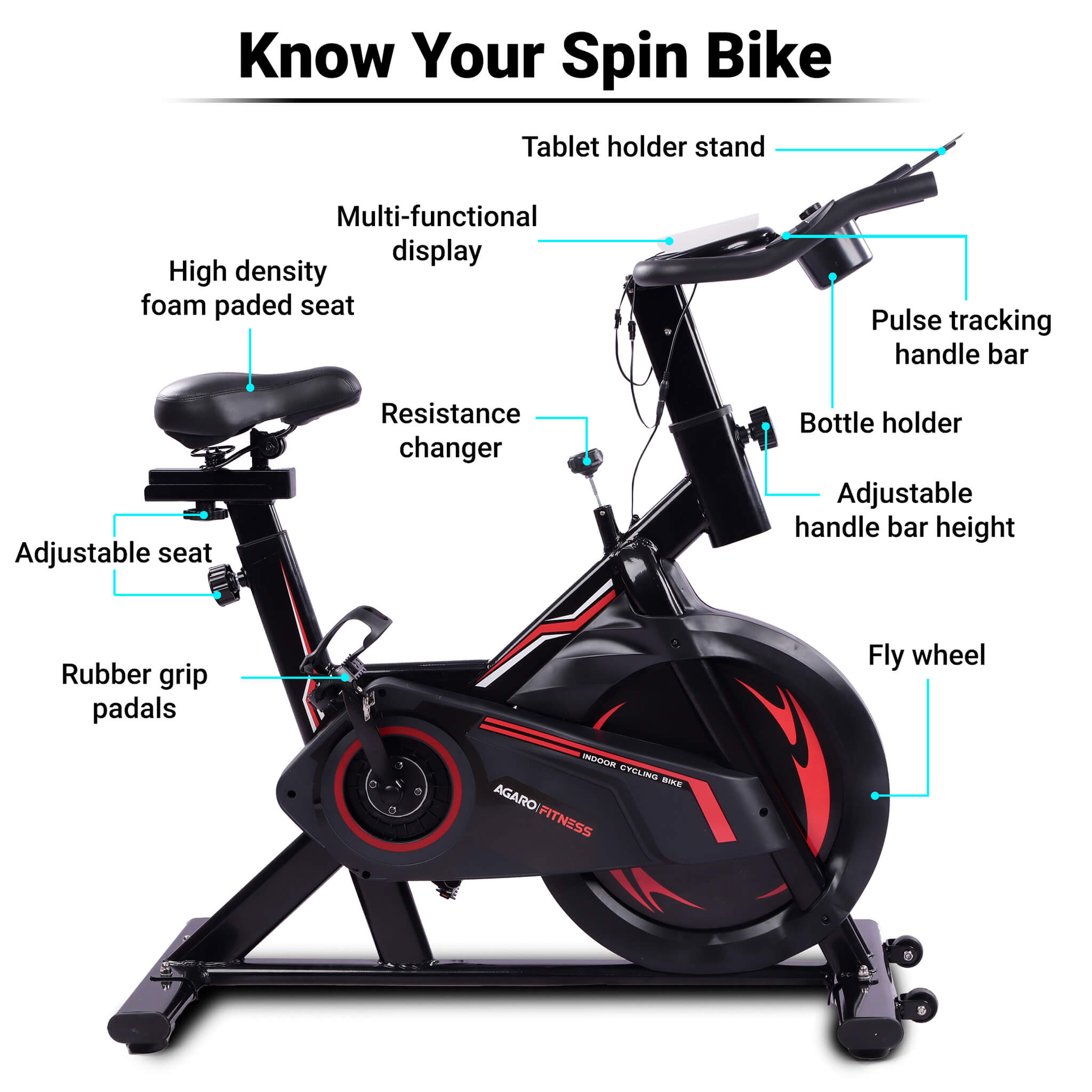 Impact Exercise Spin Bike, Height Adjustable Seat