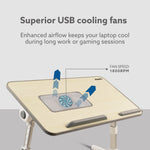 Laptop Table with 1800 RPM USB Cooling Fans