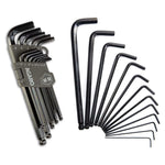 26pcs Hex Allen Key Wrench Set - Inch/MM With Ball End, Black