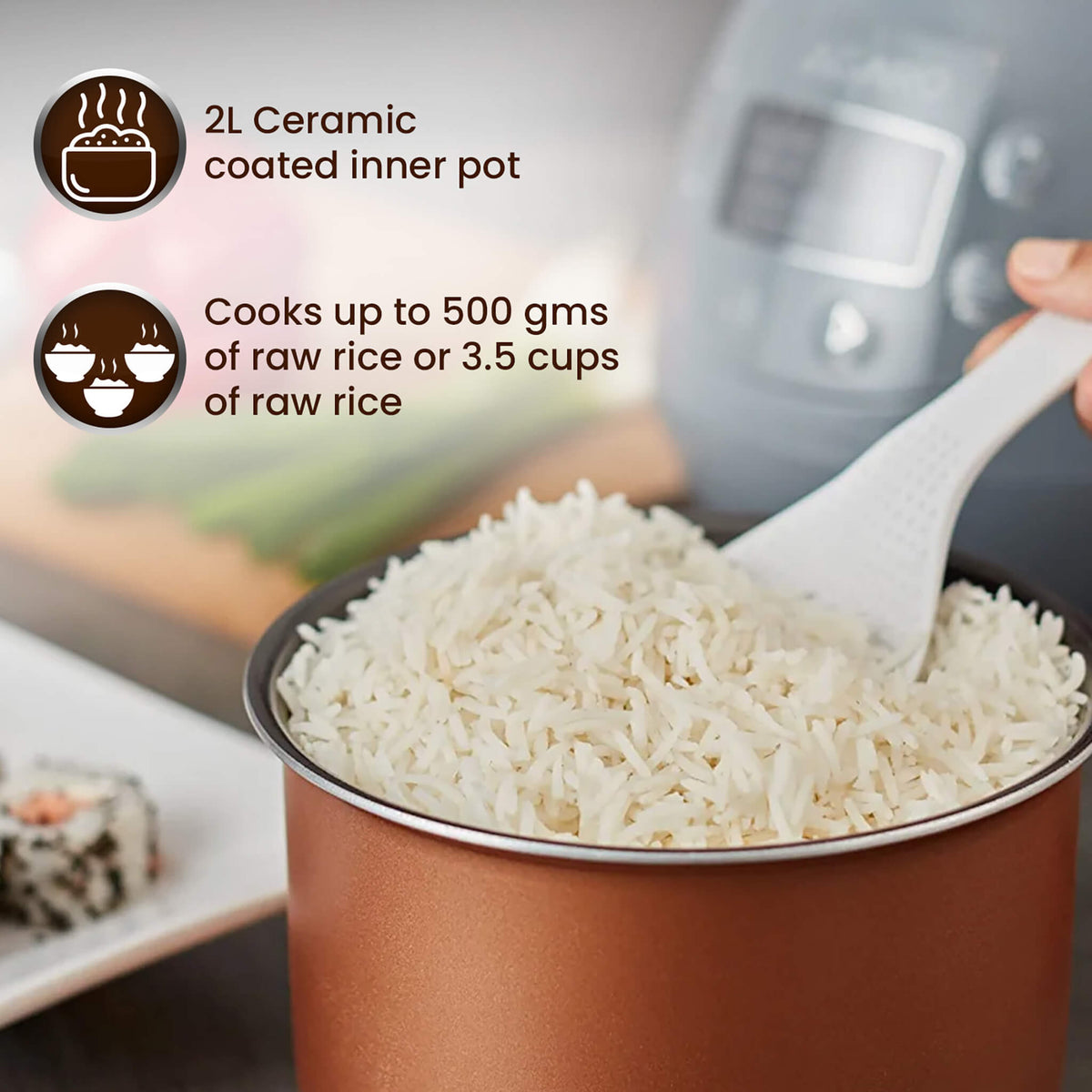 Imperial Electric Rice Cooker - 2L - Grey | AGARO – Agaro