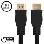 Hdmi To Hdmi V2.0 Nylon Braided Cable For Monitor, Television, Dvd Player (Black, 3M)