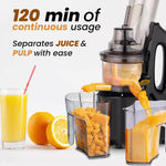 Royal Slow Juicer - Black | Best Cold press Slow juicer with 2 Jars, 3 Strainers