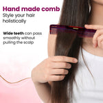 AGARO Hand Made Cellulose Acetate Comb HMC78, All Fine Tooth Dressing Comb, Smooth Rounded Teeth, Hair Styling, Hair Brushing, Hair Dressing, Brown