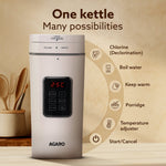 Delite Portable Electric Kettle, 500 Ml, Fast Boiling, Adjustable Temperature, Keep Warm,  Porridge, Double Layered Body, Travel Electric Kettle, Hot Water, White
