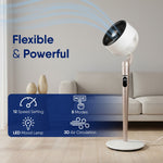 Royal 3D Air Circulation Tower Fan with Mood Lamp, Ultra-Quiet BLDC Standing Fan for Home & Office Use, Touch & Remote Control, 12 Wind Speed, 5 Modes, 90˚ Horizontal & 90˚ Vertical Oscillation
