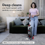 Elite Upright Wet & Dry Carpet Cleaner, 800W, 13.5 kPa Suction Pressure, 2 in 1 Handheld Carpet Spot Cleaner Machine, Dual Rolling Brush, Upholstery Cleaner, Carpet Washer for Spills & Stains