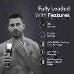 Beard Trimmer MT1155, Adjustable Beard Trimmer for Men with Precision Dial, USB Rechargeable, 20 Length Settings Mustache Trimmer for Mens Gifts