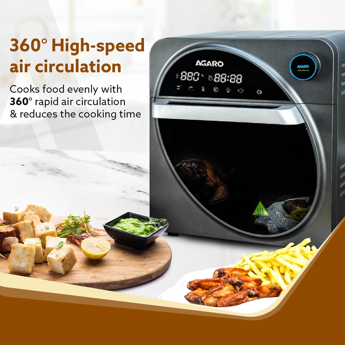 Royal 14.5L Air Fryer & Convection Oven, 1700W, 25 Presets, Touch