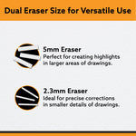 Electric Eraser Refill Pack of 70, 2.3mm & 5mm Eraser, Sketching, Drawing, Portrait Shading